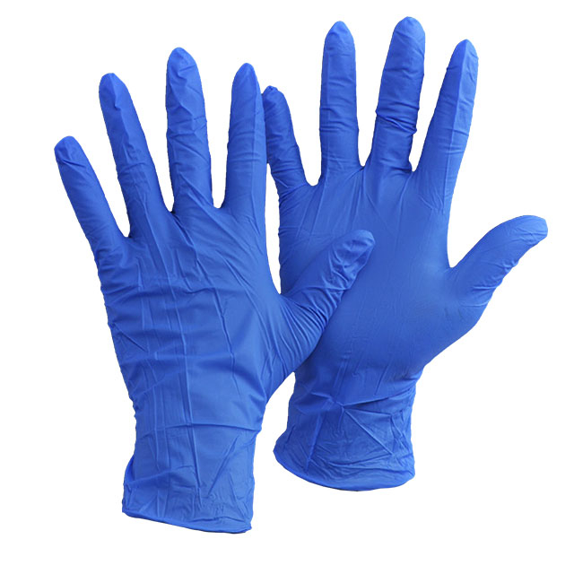 Синие одноразовые перчатки FL-1111B2