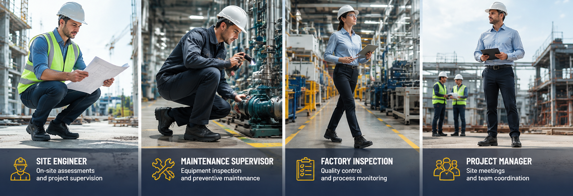 Engineer & Maintenance Safety Footwear Solutions | Professional Protection for Technical Professionals | Safetoe Профессиональная защитная обувь для инженеров, менеджеров, руководителей и обслуживающего персонала в строительстве и промышленности.
