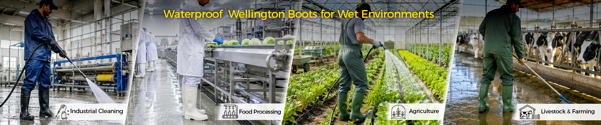 Waterproof EN ISO 20347 Occupational Wellington Boots EN ISO 20347 Профессиональные резиновые сапоги для работы во влажной среде