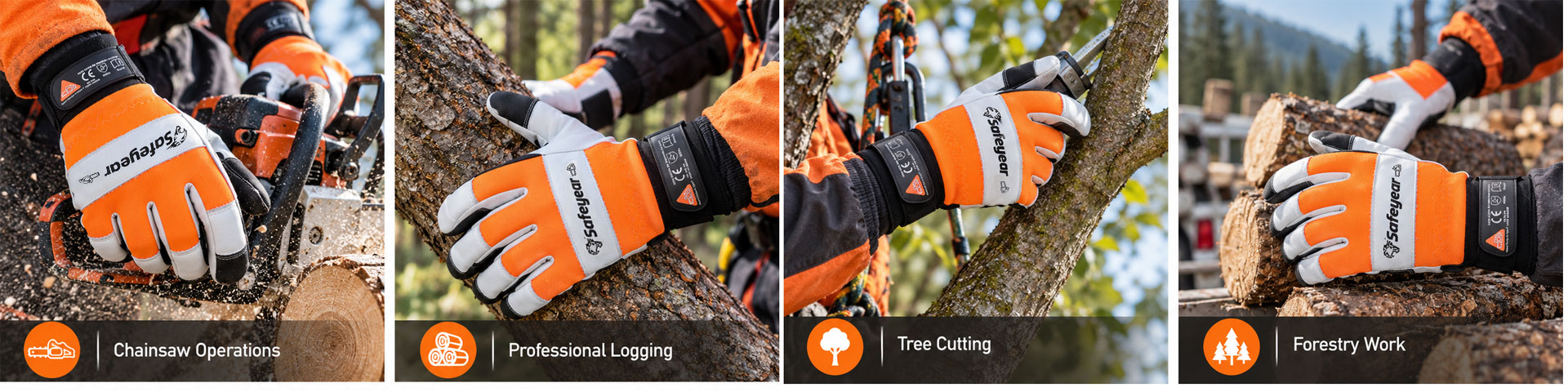 Safeyear Forestry & Chainsaw Protective Gloves Защитные перчатки для бензопилы для лесного хозяйства, лесозаготовок, рубки деревьев и работы с бензопилой.