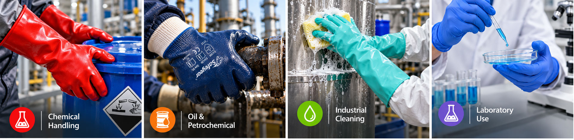 Safeyear Chemical & Oil Resistant Gloves Химические и маслостойкие перчатки для работы с химическими веществами, нефтехимической работы, промышленной очистки и лабораторного использования.