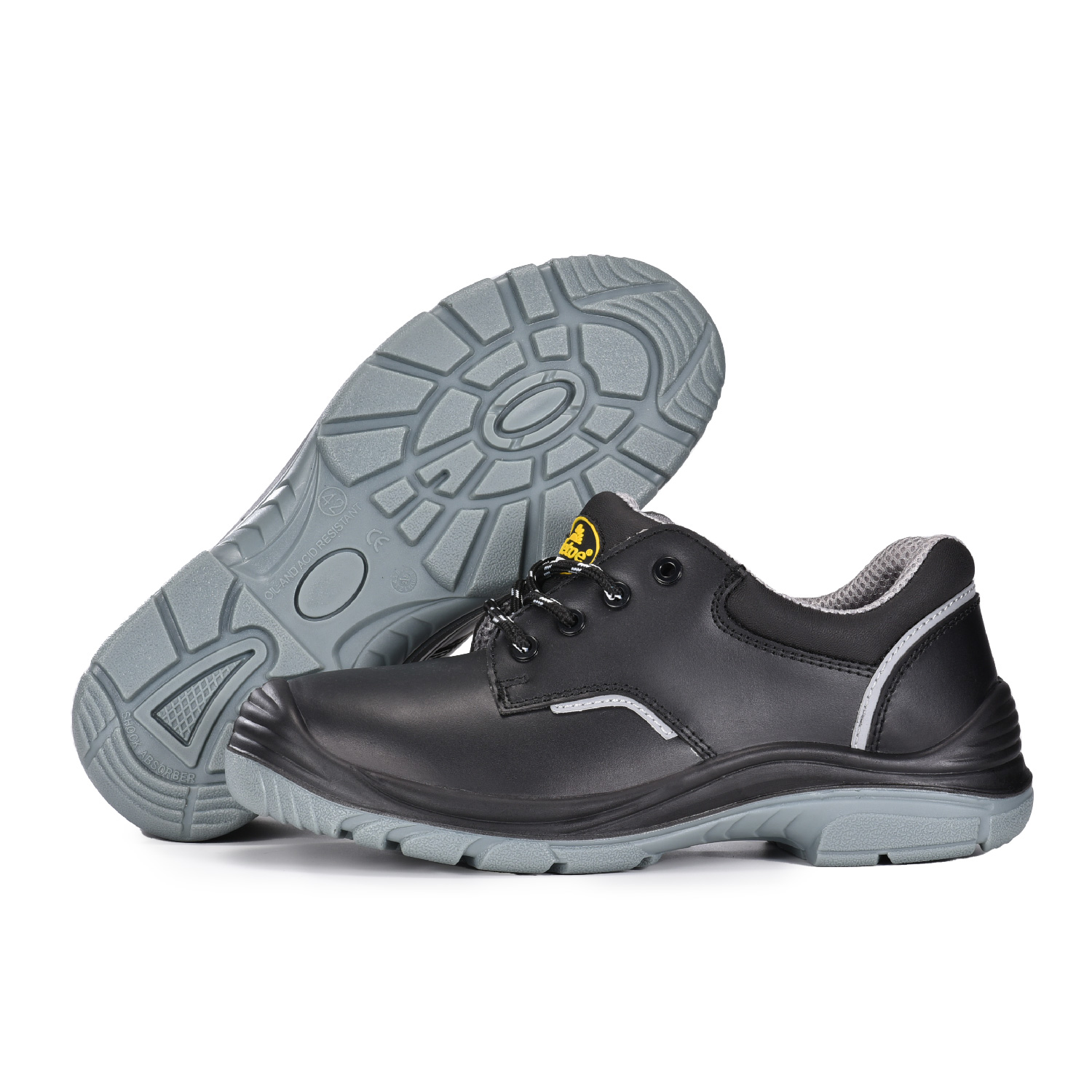 S3 Рабочие туфли из гладкой кожи со стальным носком и стальной межподошвой L-7163 Smooth