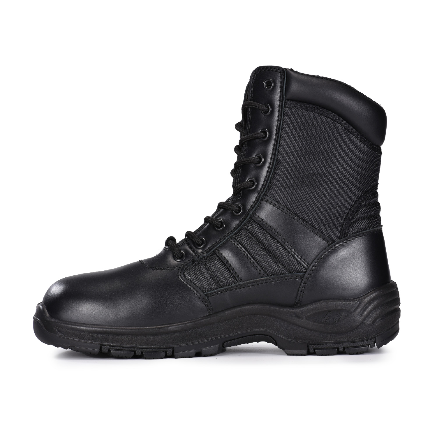 Армейские/военные патрульные черные кожаные армейские ботинки для улицы или безопасности H-9551