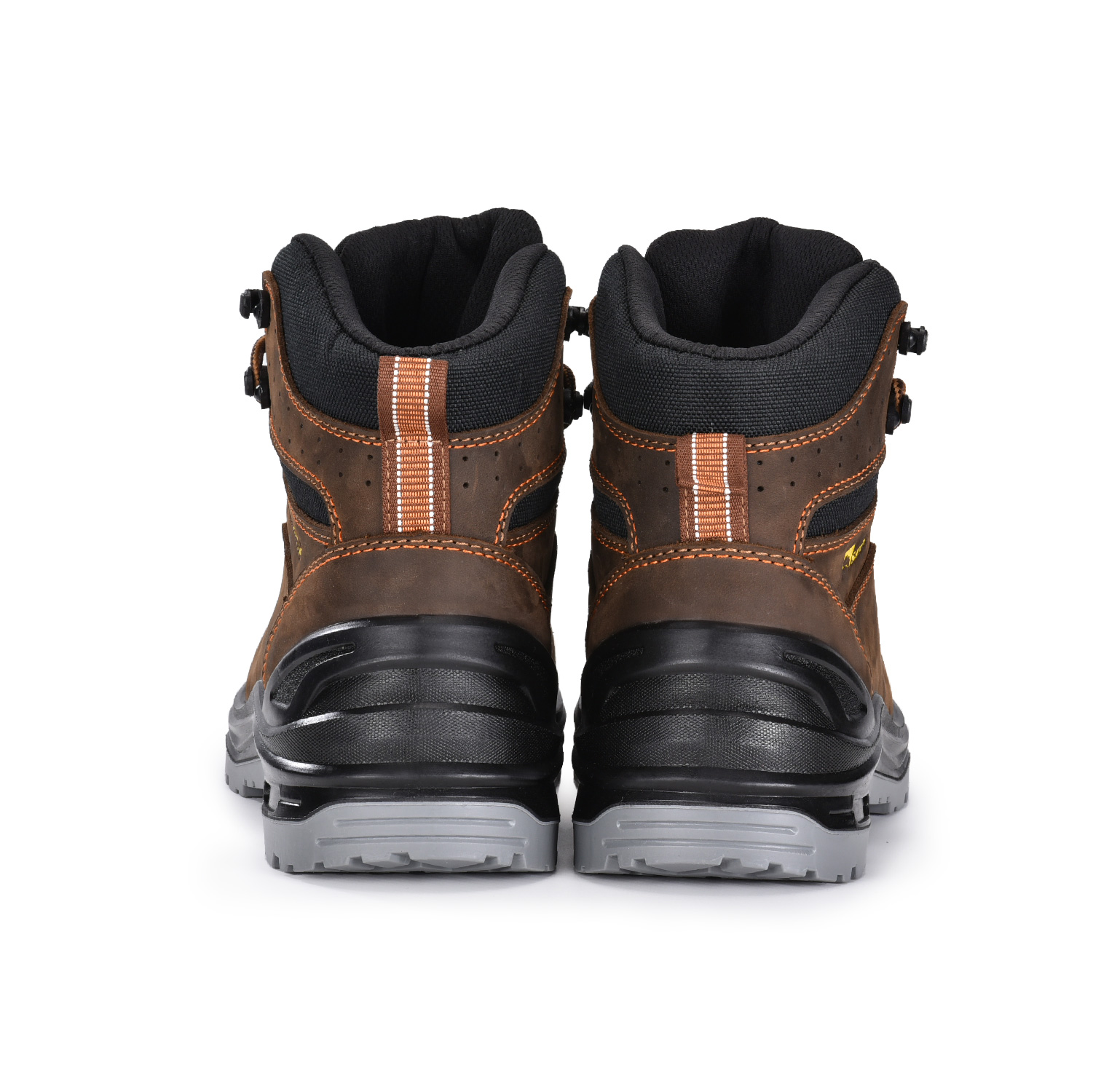 Темно-коричневые мужские рабочие ботинки из маслянистой коровьей кожи из нубука с композитным носком M-8556B