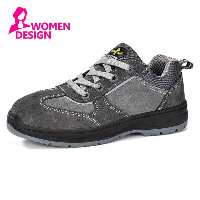 Женская замшевая рабочая обувь со стальным носком с защитой от скольжения L-7508W