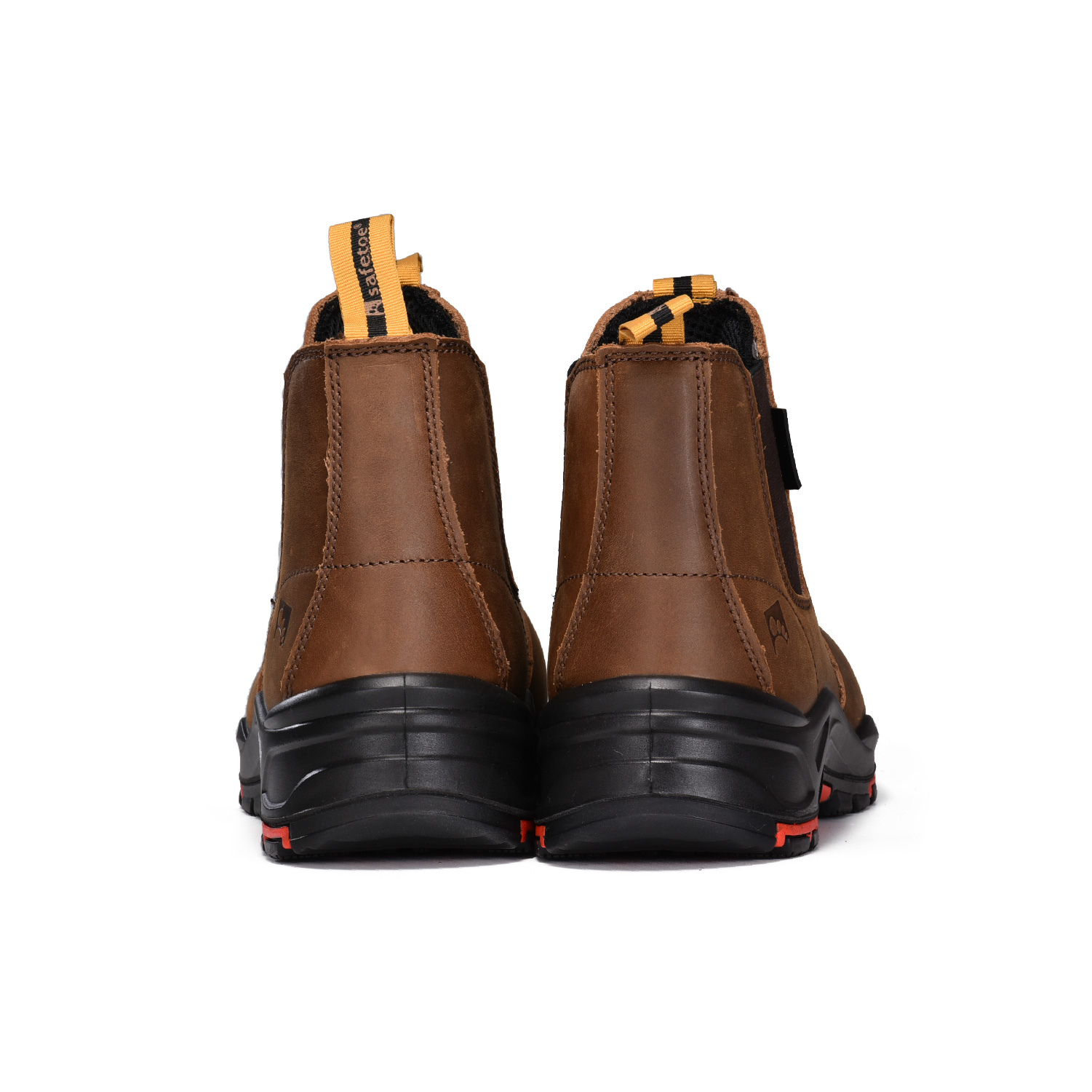 Готовые мужские кожаные безопасные ботильоны Челси без шнуровки с композитным носком M-8025NBO