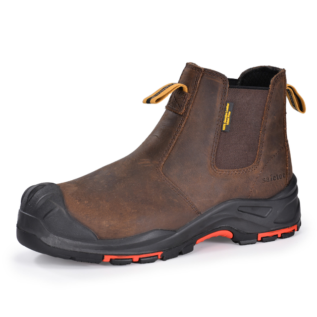 Мужские кожаные защитные композитные ботинки без шнуровки для дилеров Chelsea M-8025NBO