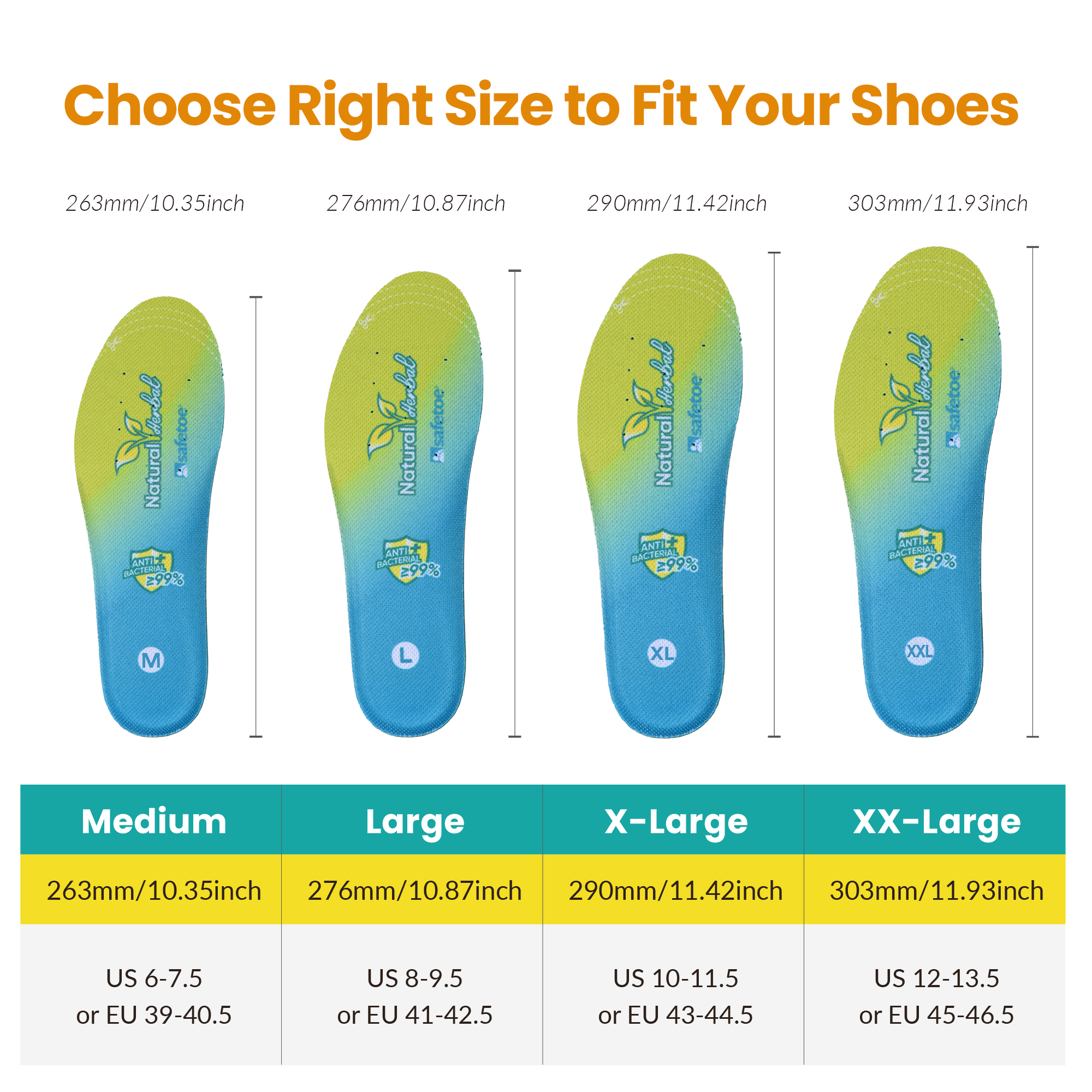 Антибактериальные ортопедические стельки для рабочих ботинок J-018