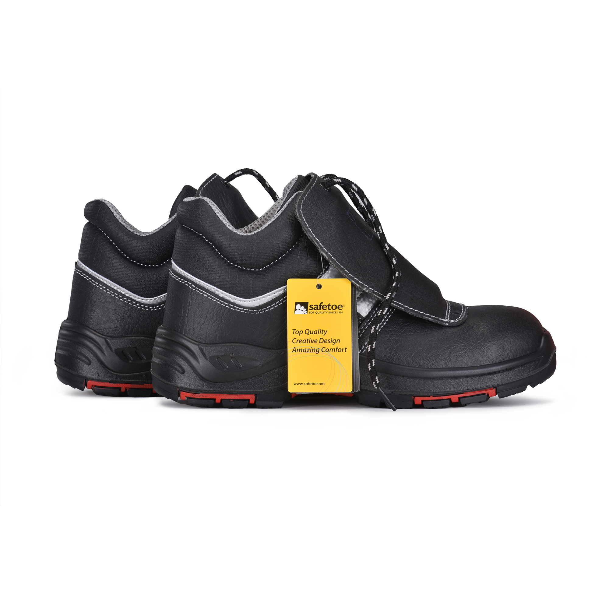 Сварные рабочие ботинки PU Rubber Black Work Boots M-8027PR