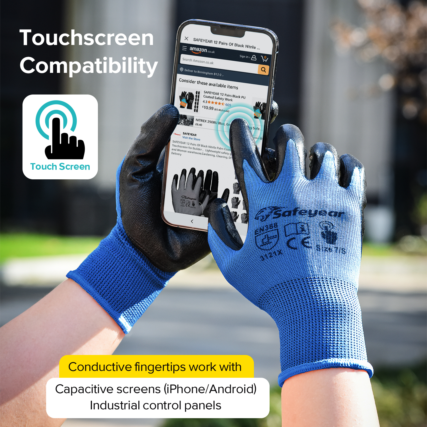 EN 388 3121X Защитные перчатки для сборки и складских операций N1552 Guarder Max Blue