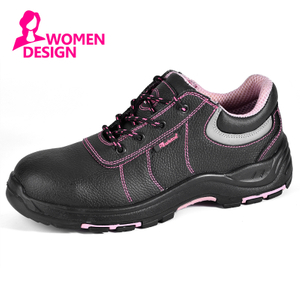 Женская черная безопасная рабочая обувь на плоской подошве со стальным носком для женщин 