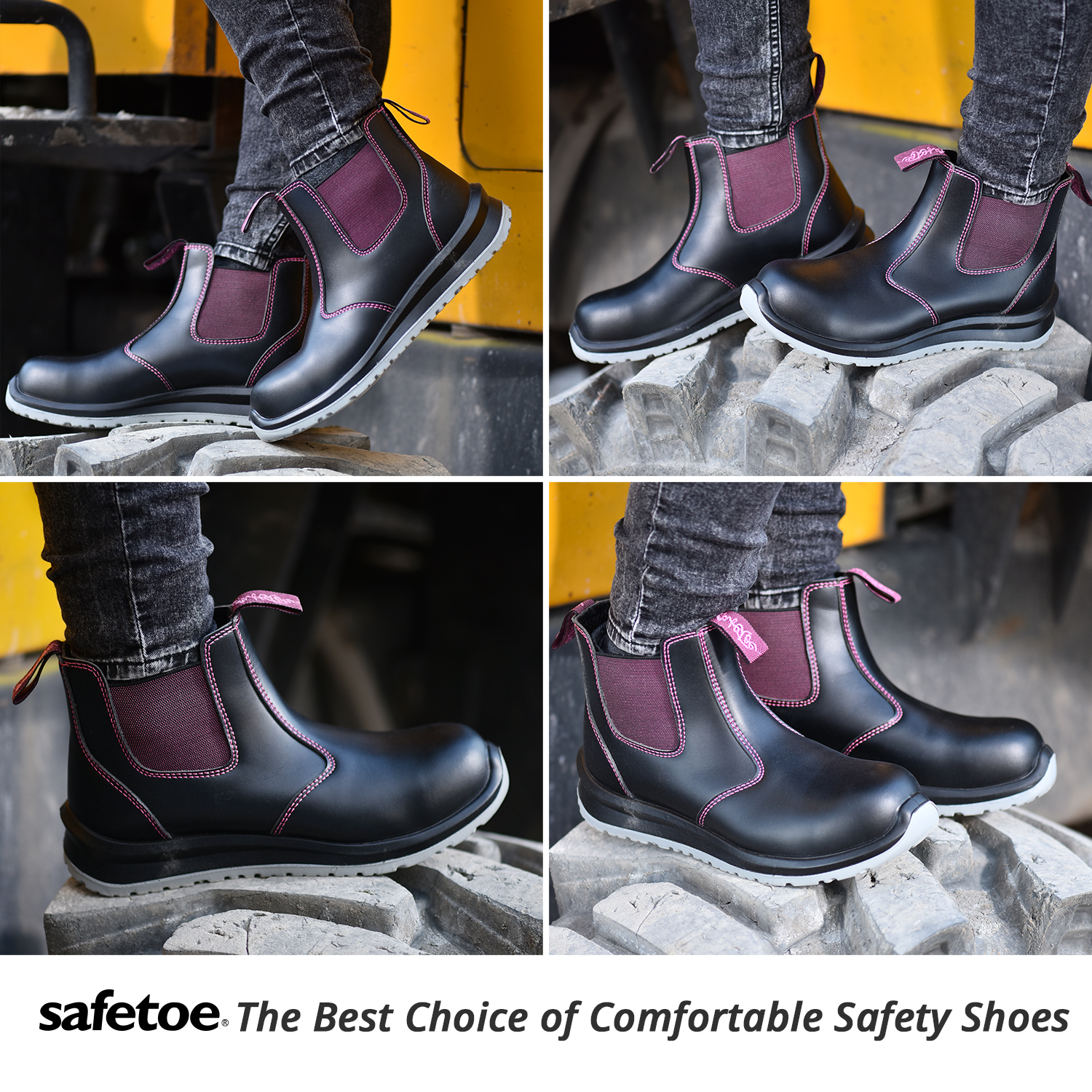 Лучшая нескользящая рабочая обувь Композитный носок на женских рабочих ботинках