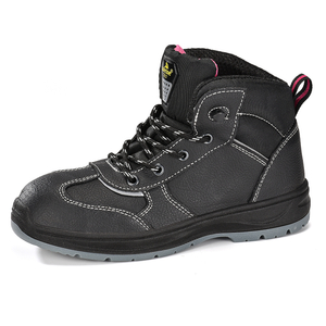 Водонепроницаемые кожаные черные защитные рабочие ботинки для женщин Construction M-8516W