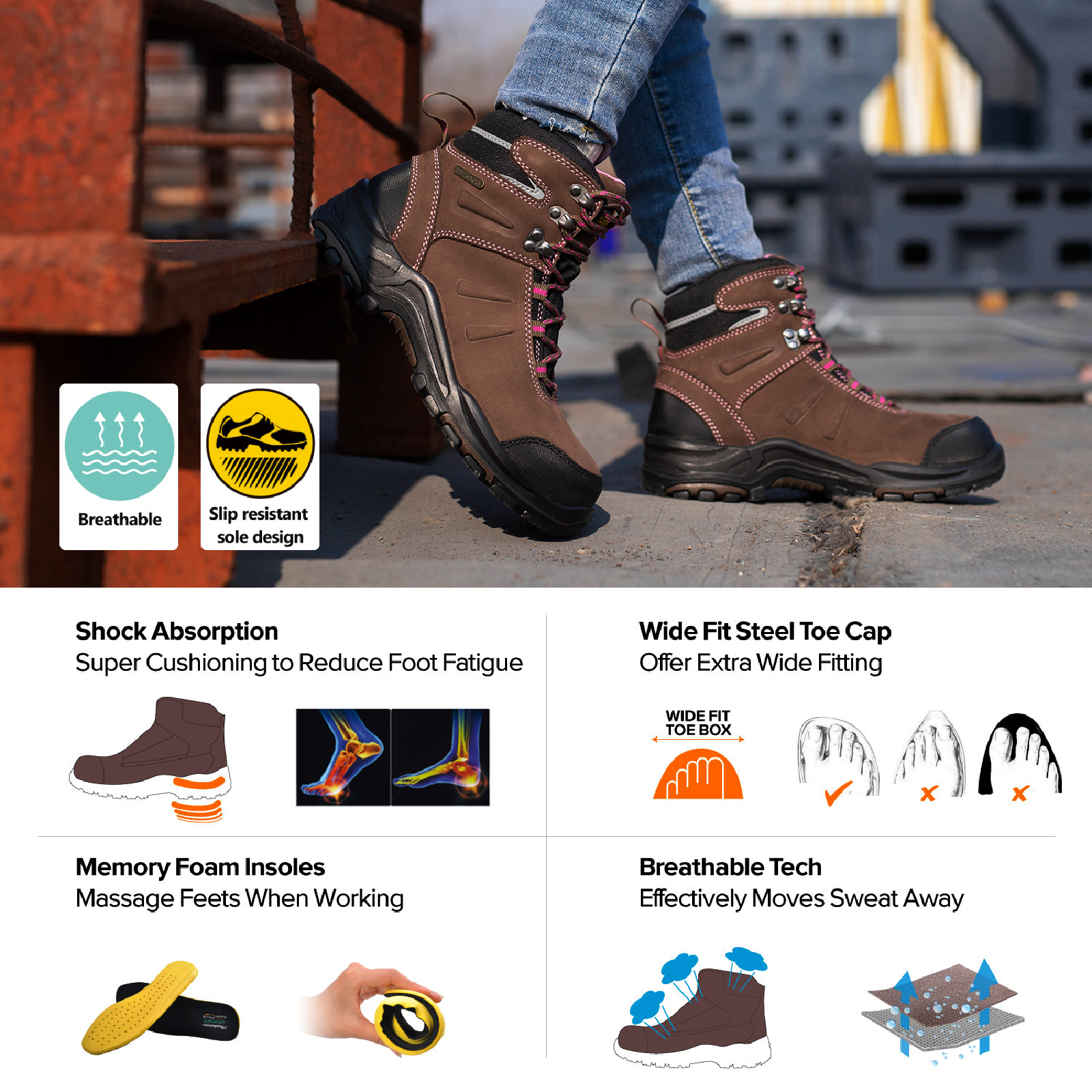 3-M-8553 new-women steel toe boots