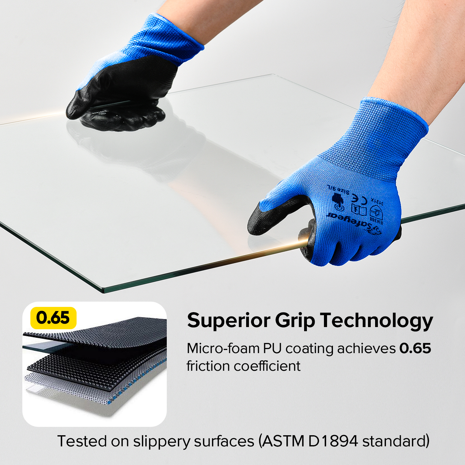 EN 388 3121X Защитные перчатки для сборки и складских операций N1552 Guarder Max Blue