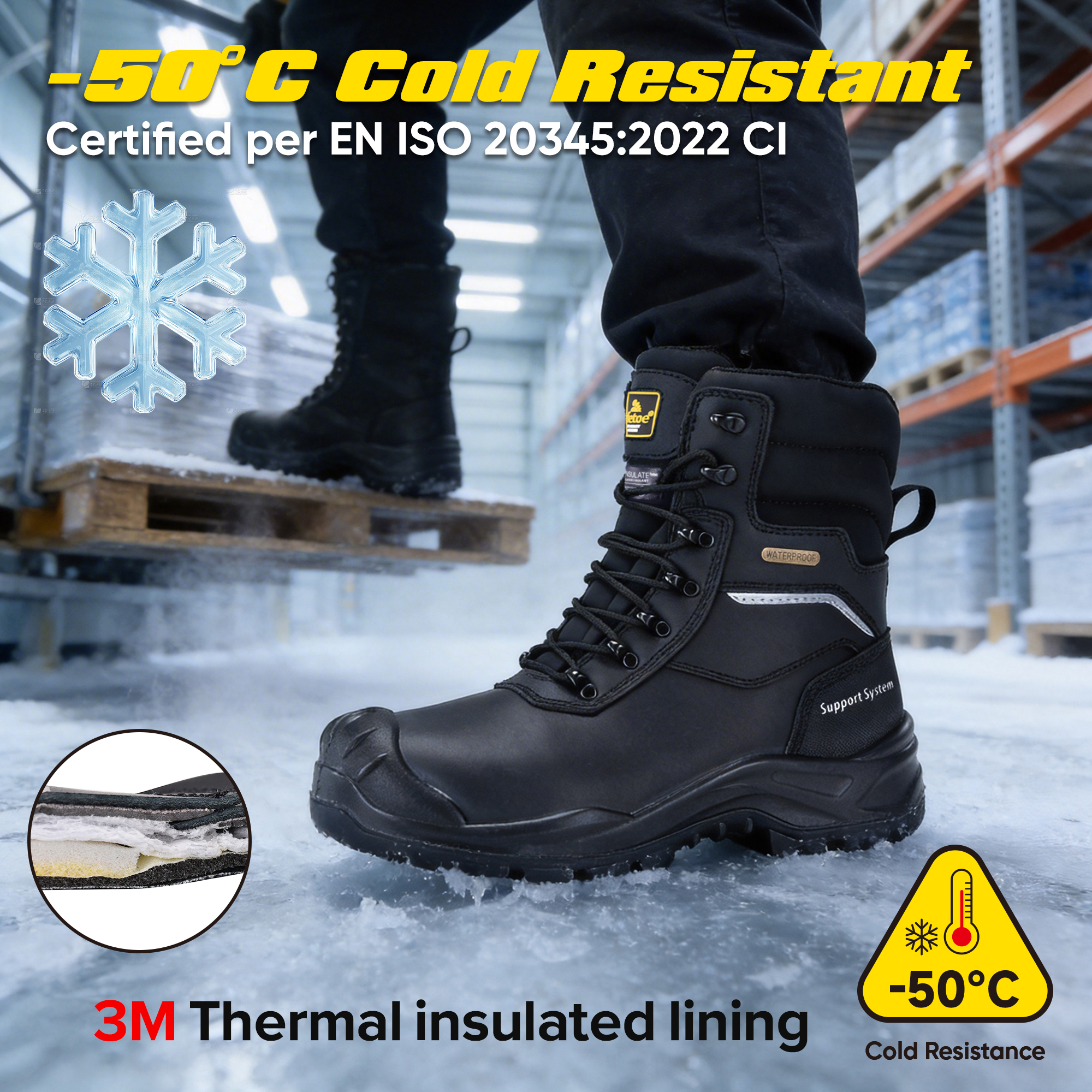 Зимние защитные ботинки Safetoe IceGrip Arctic-Zip H-9552 IceGrip