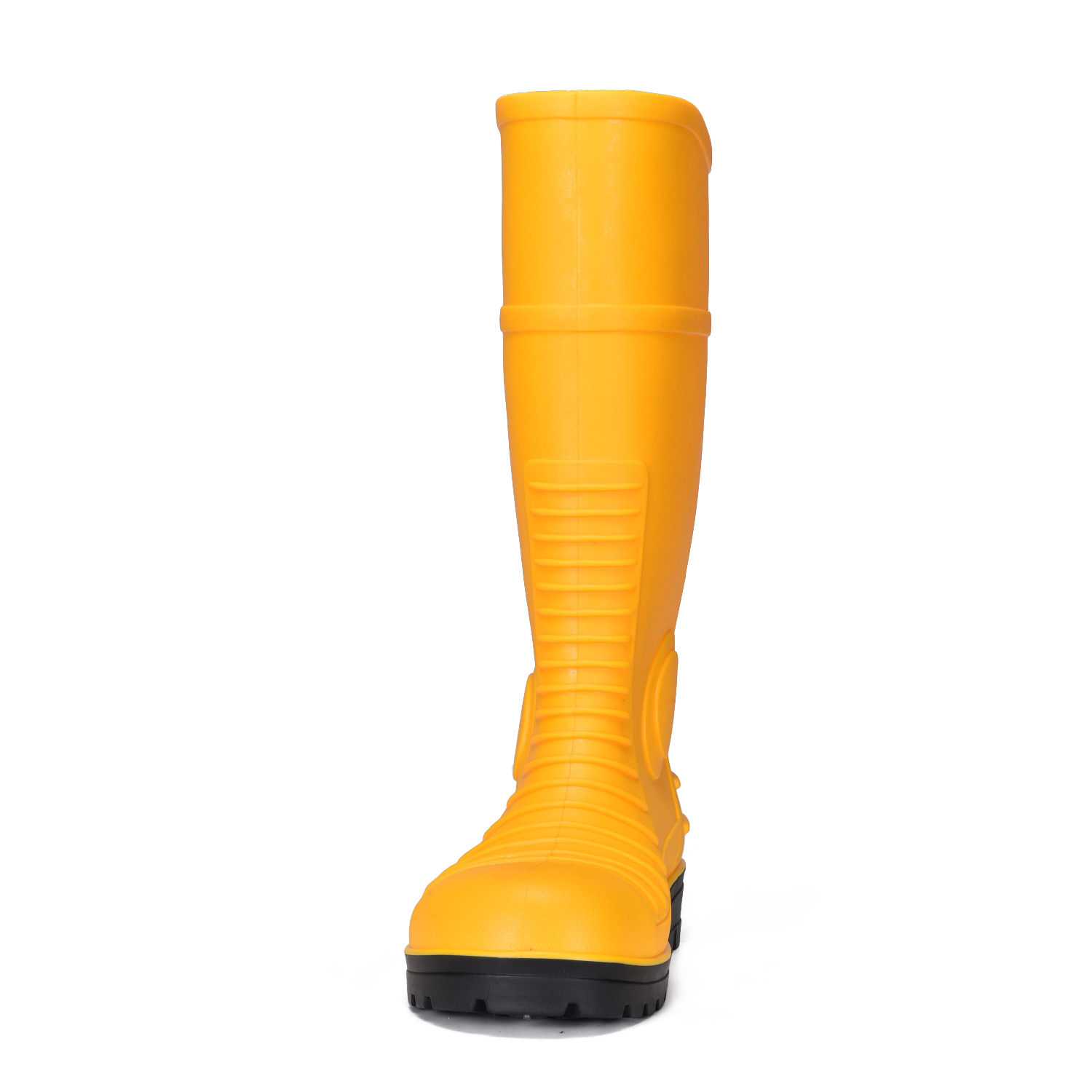 Желтые ботинки дождя безопасности ПВК минирования со стальным желтым цветом пальца ноги В-6055