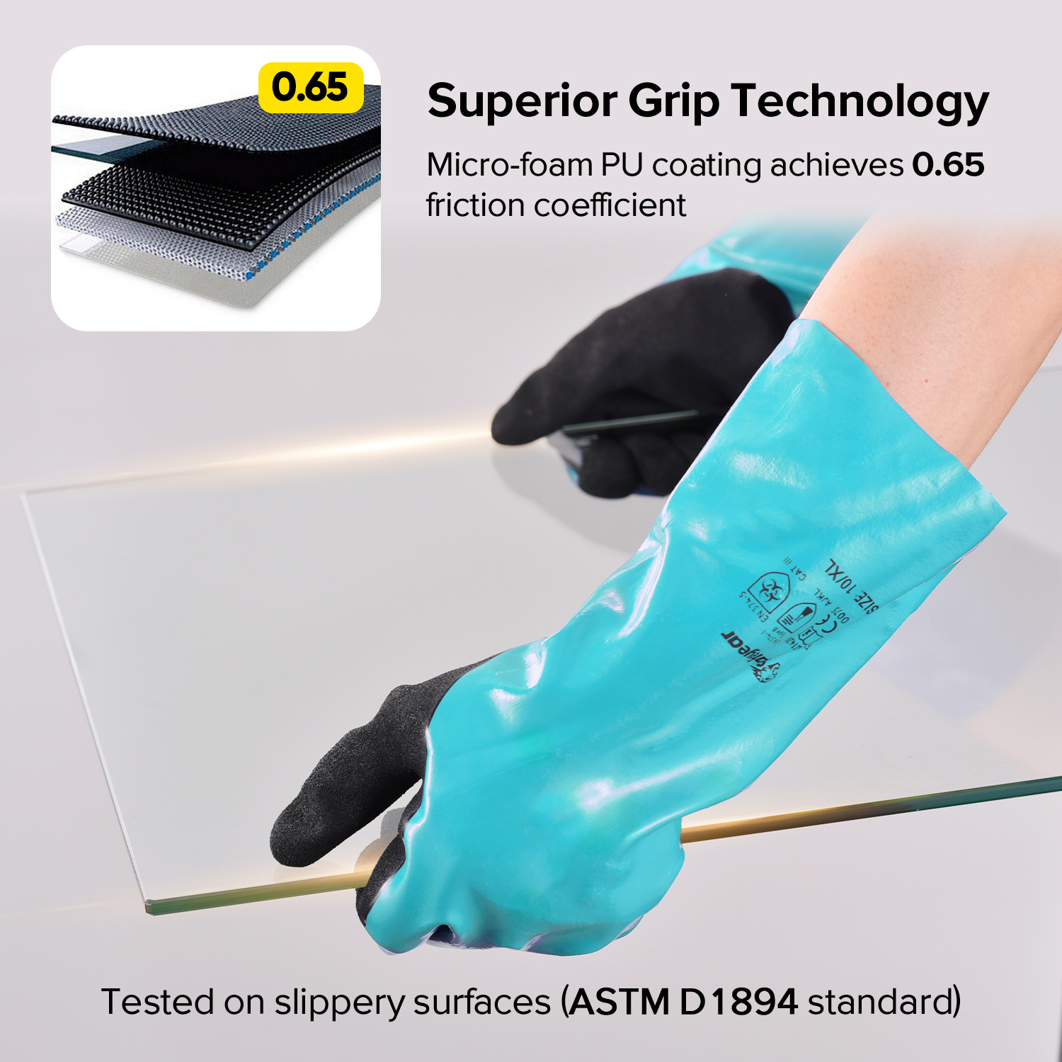 Химически и маслостойкие рабочие перчатки NSL1868