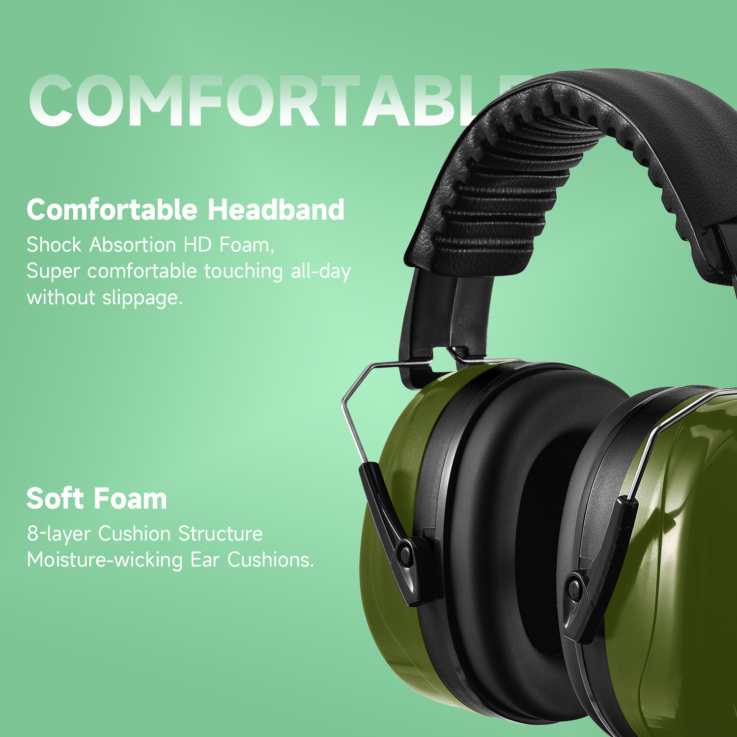 Готовые запасы ABS Защитные ушные муфты EM-5002 Green