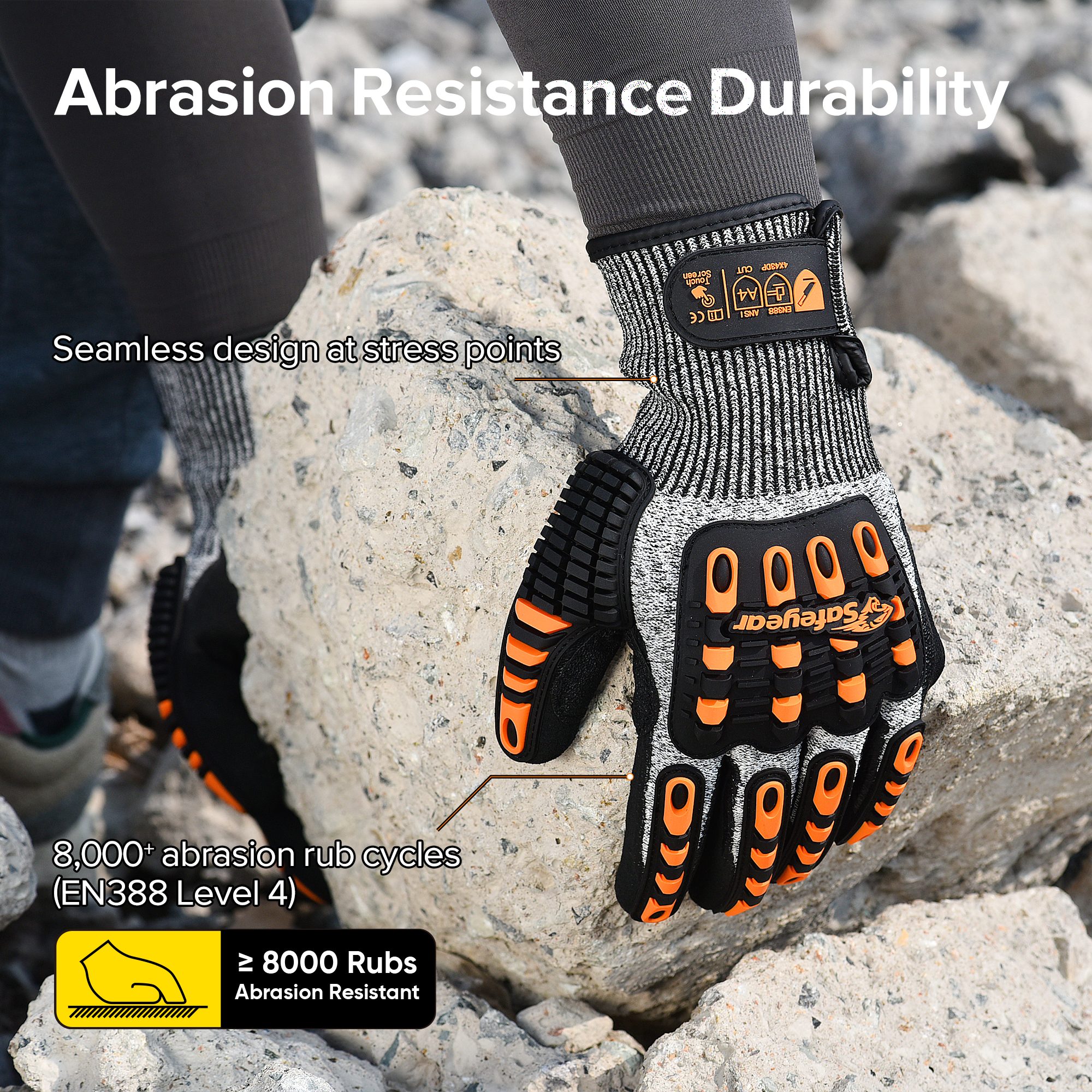 Заводские рабочие перчатки срезаны механические рабочие перчатки TPR9004 Orange