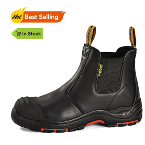 Готовые черные кожаные защитные ботинки для мужчин и женщин M-8025NBK