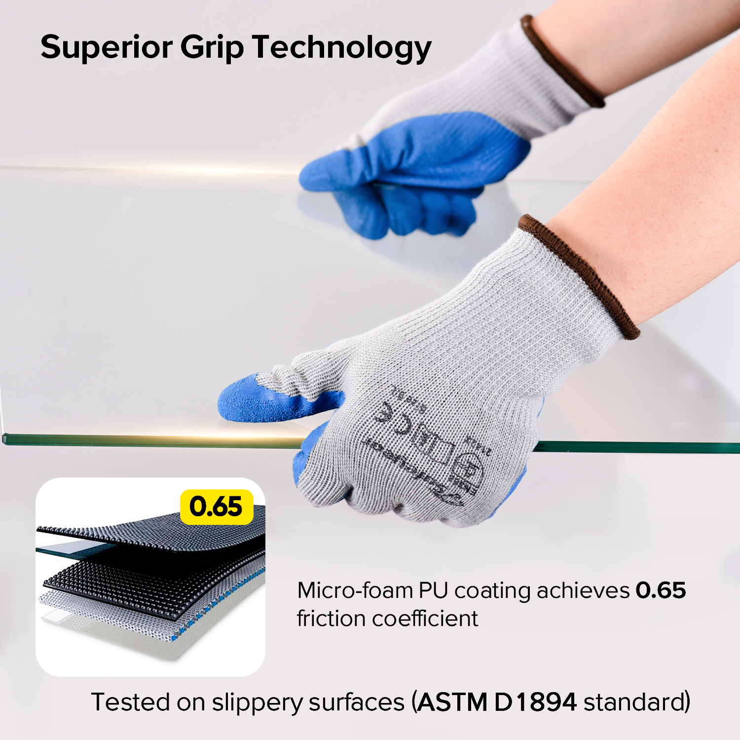 Защитные рабочие перчатки с латексным покрытием LY-3013 Синие