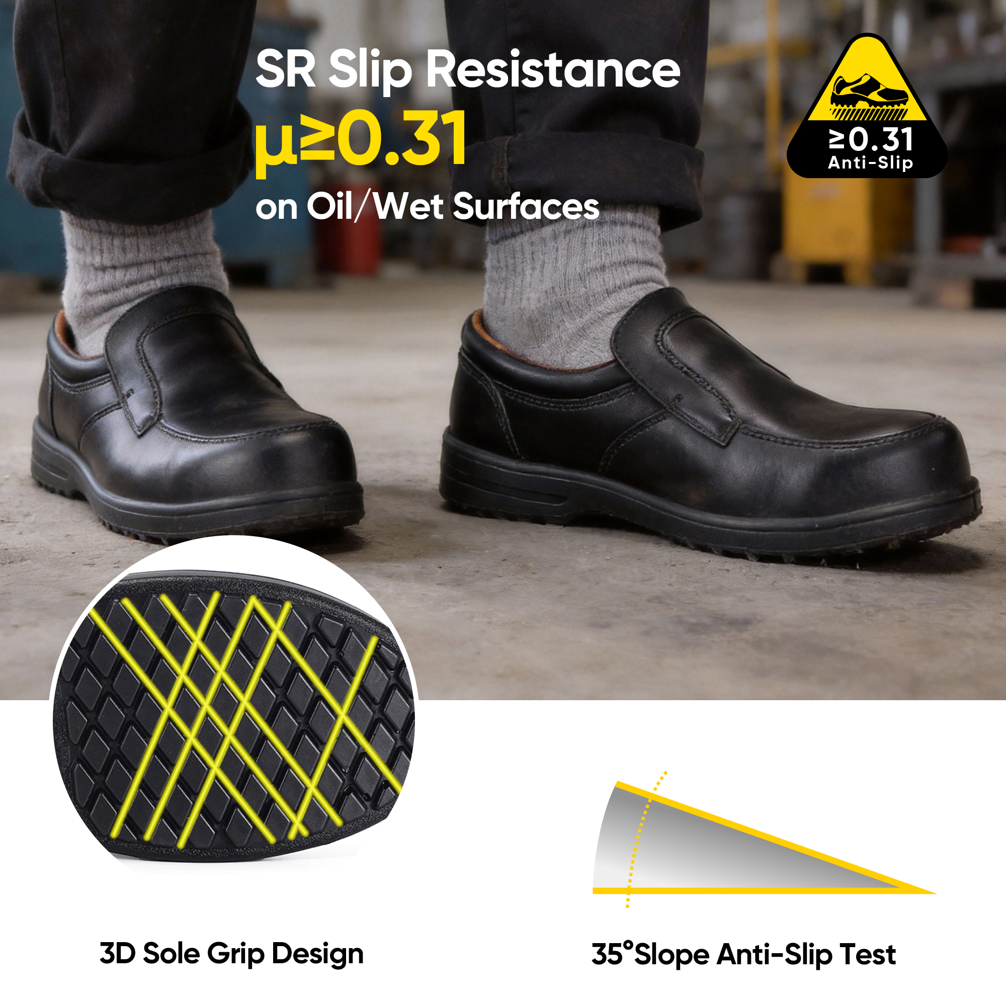 Кожаная защитная обувь для руководителей и менеджеров L-7610