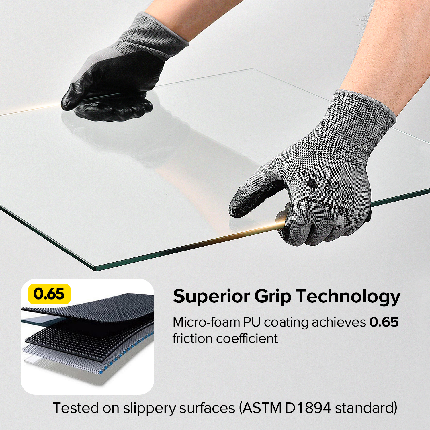 Рабочие перчатки с нитриловым вспененным покрытием для сенсорного экрана N1552 Guarder Max