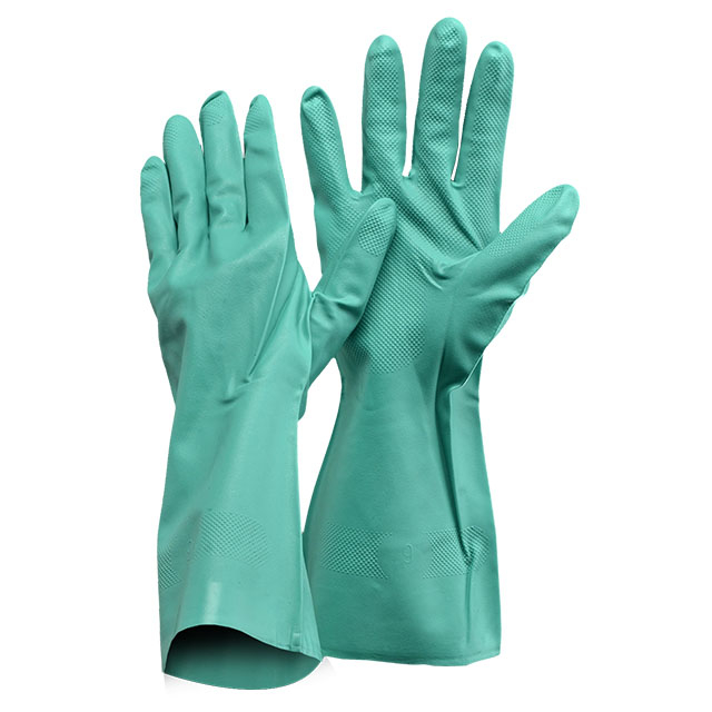 Химически стойкие рабочие перчатки FL-0056 Зеленые