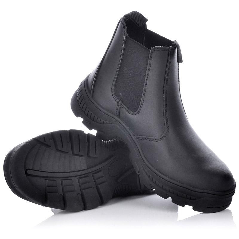 Мужские защитные рабочие ботинки для горнодобывающей промышленности без шнуровки M-8025 Rubber Black