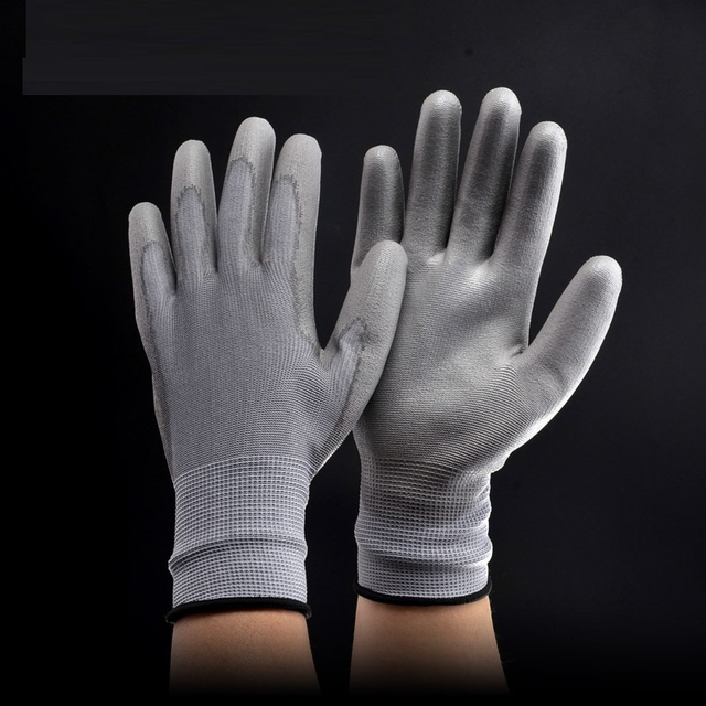 Промышленные рабочие перчатки с полиуретановым покрытием PN8003 Серые