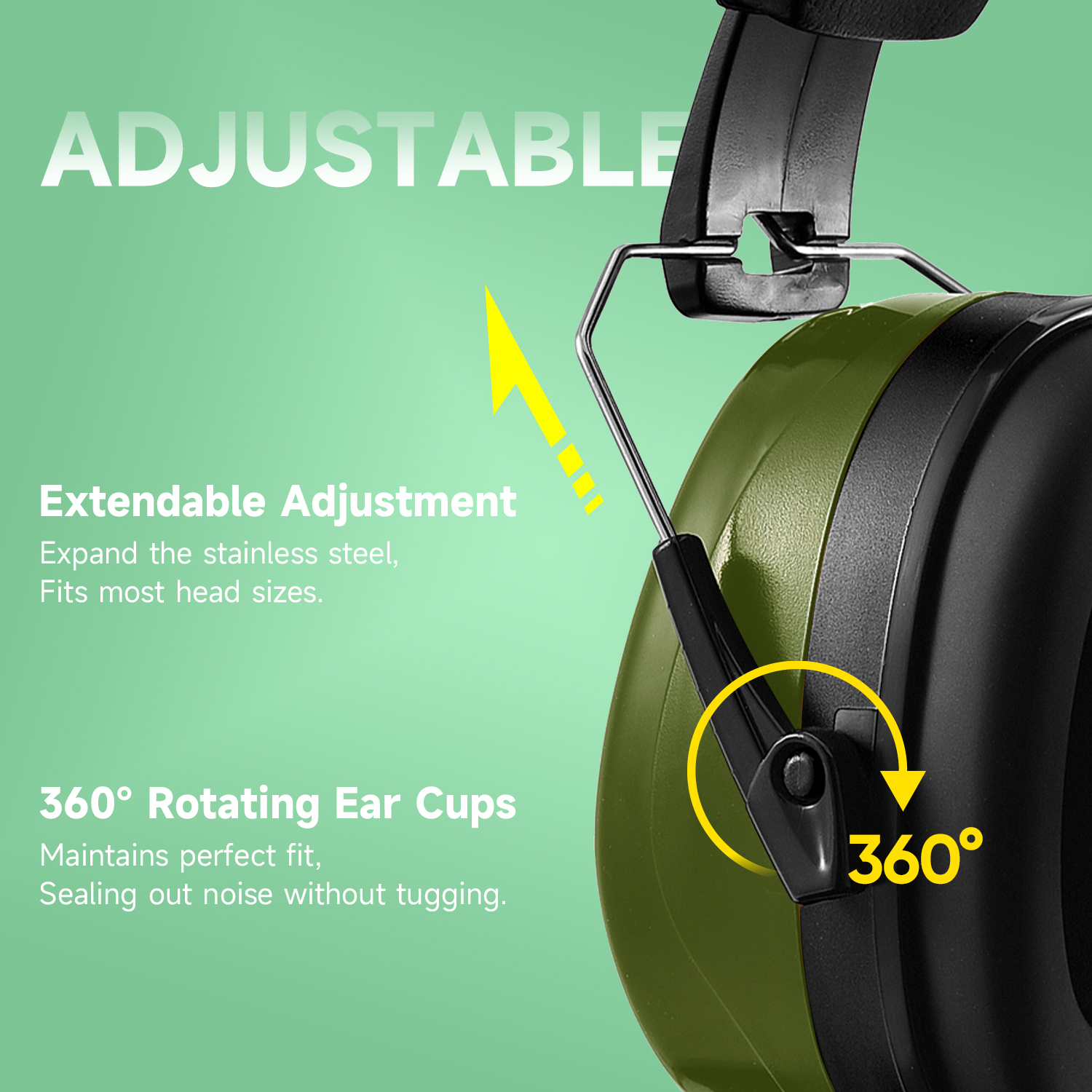 Готовые запасы ABS Защитные ушные муфты EM-5002 Green