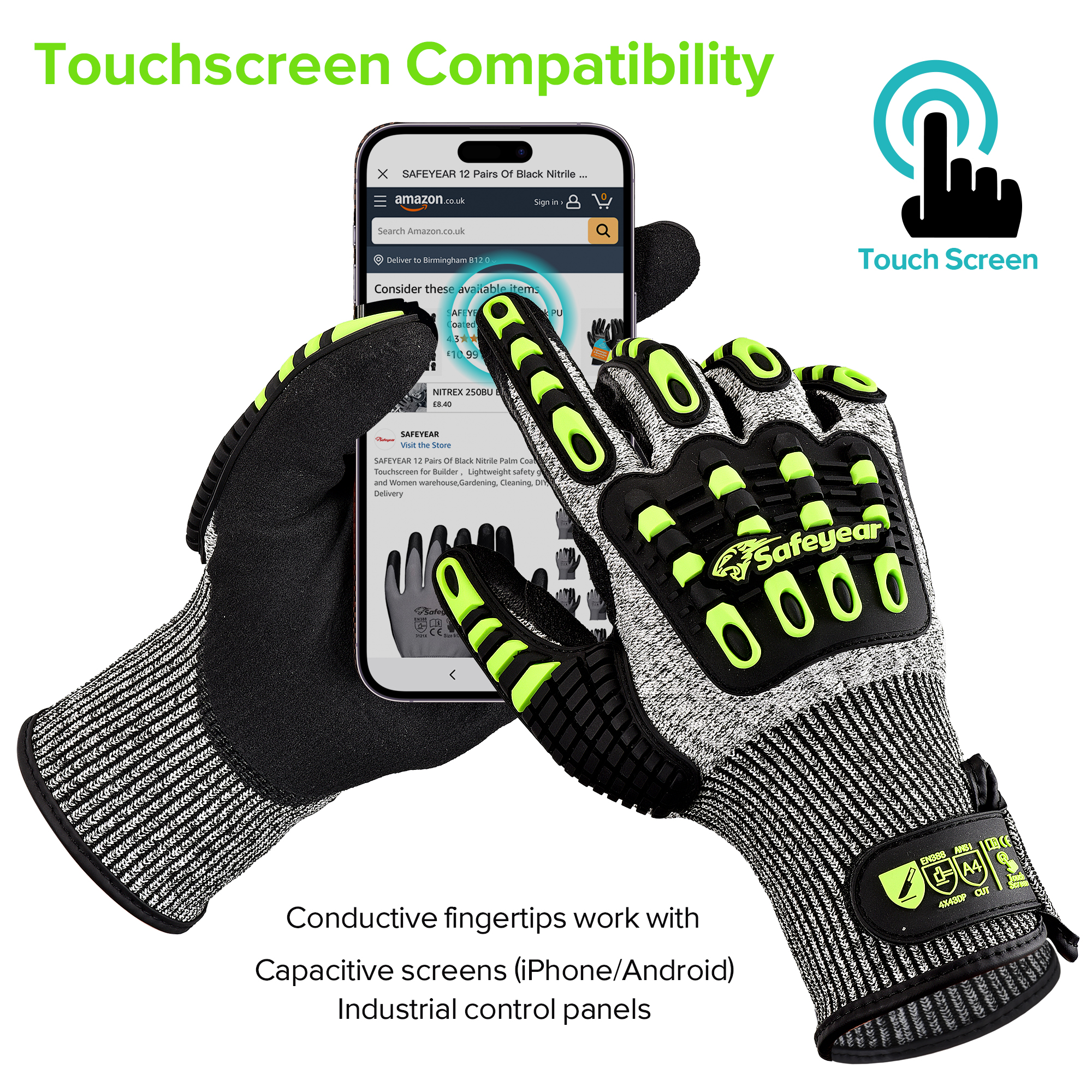 Gloves HDPE Cut Gloves защищающие перчатки TPR9004 Green