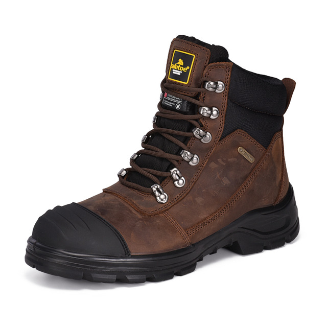  Защитные рабочие ботинки с композитным носком и водонепроницаемой мембраной M-8577 Коричневый