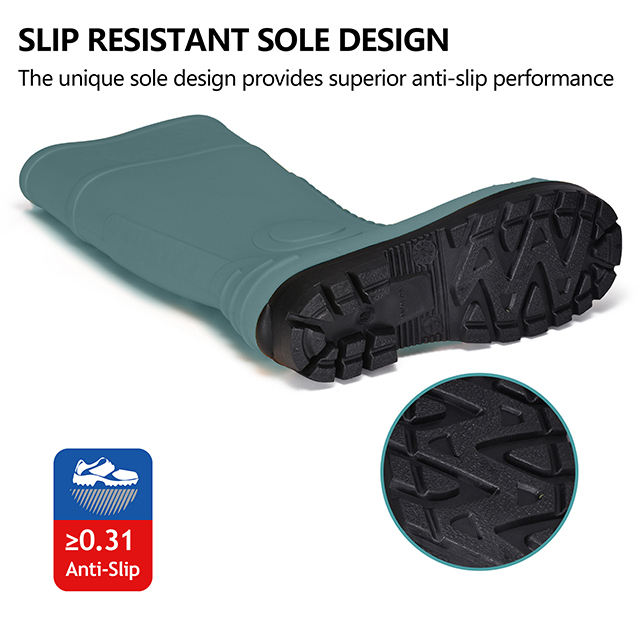 Сапоги резиновые сапоги со стальным носком из ПВХ W-6055GN