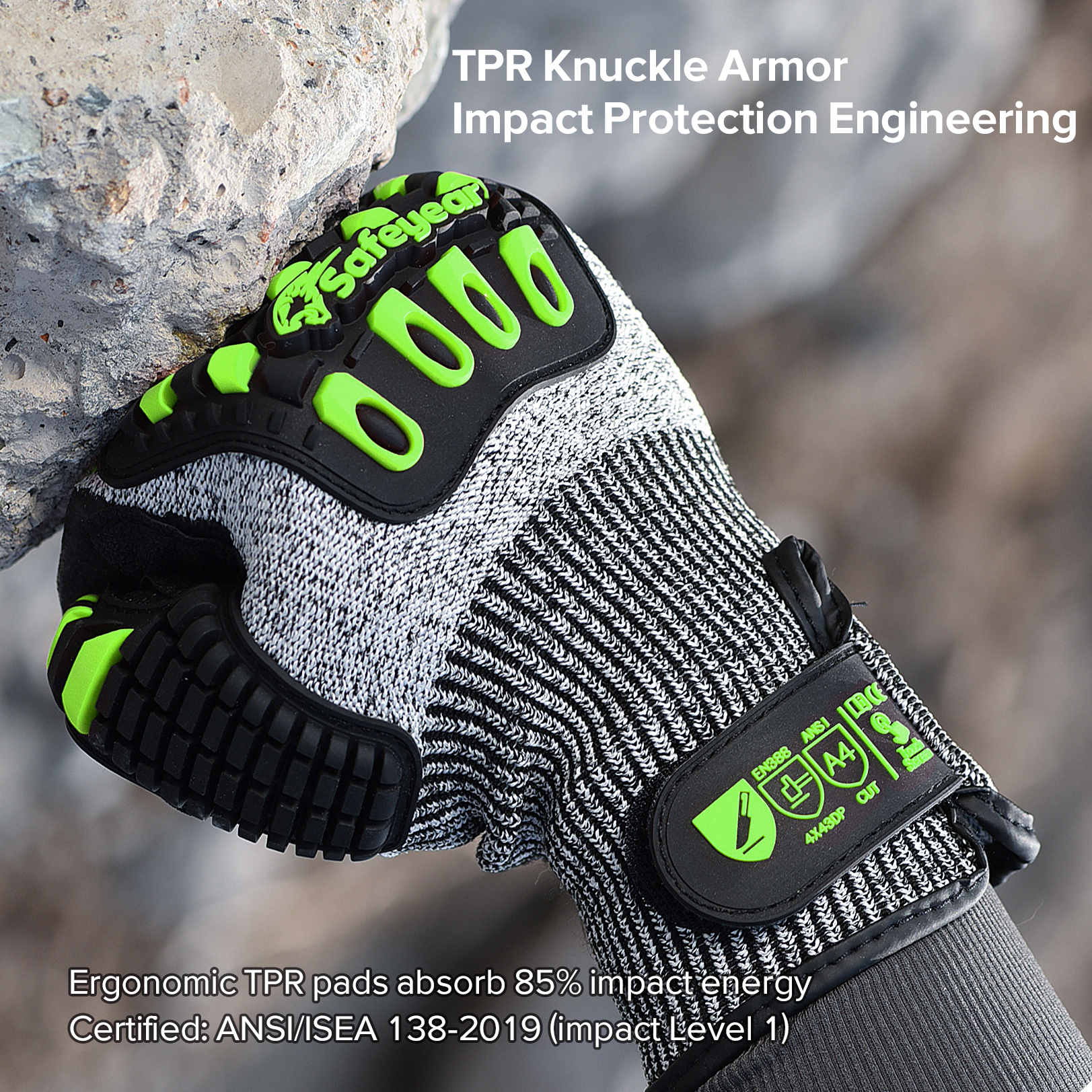 Gloves HDPE Cut Gloves защищающие перчатки TPR9004 Green