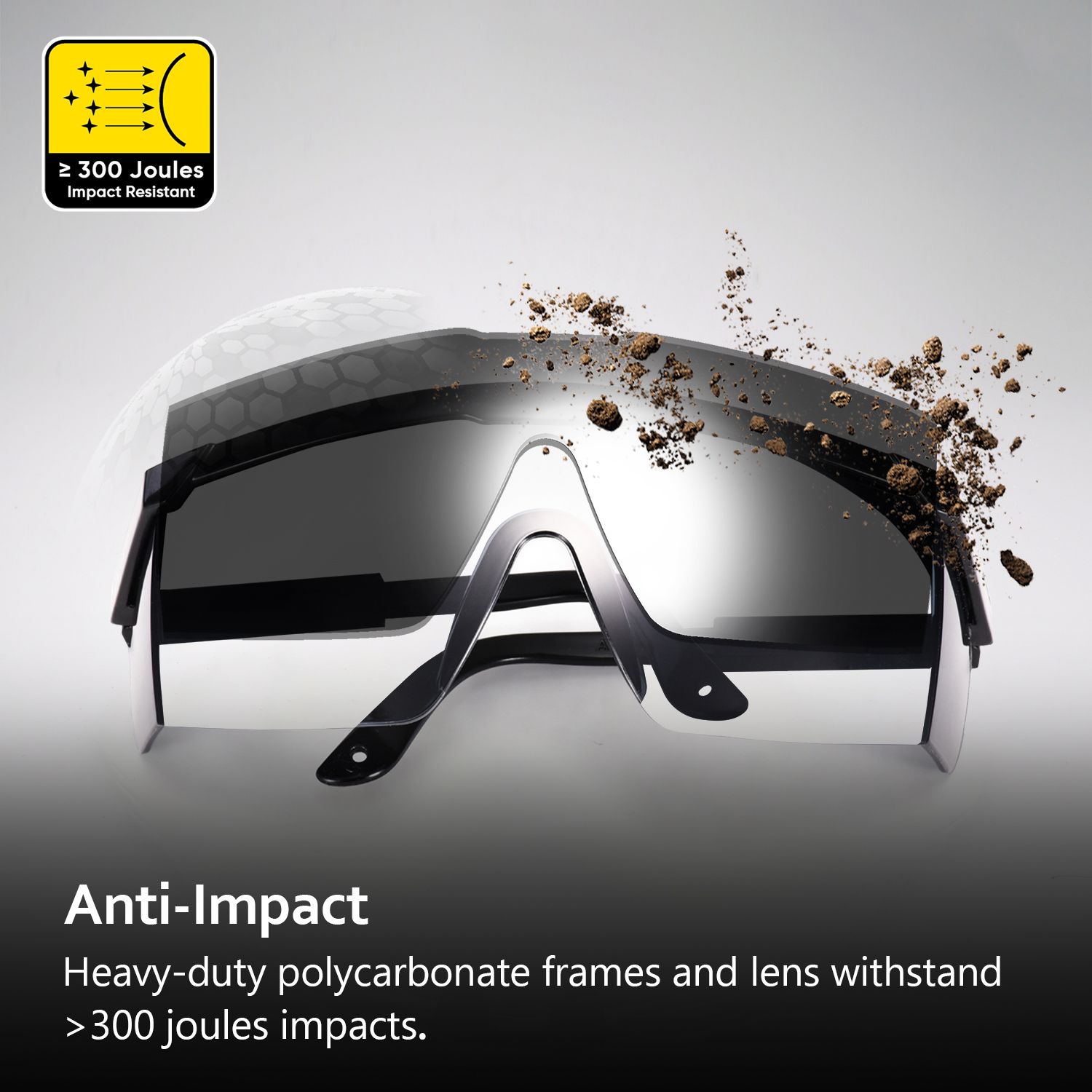  Dark PC Safety Glasses KS102 Black