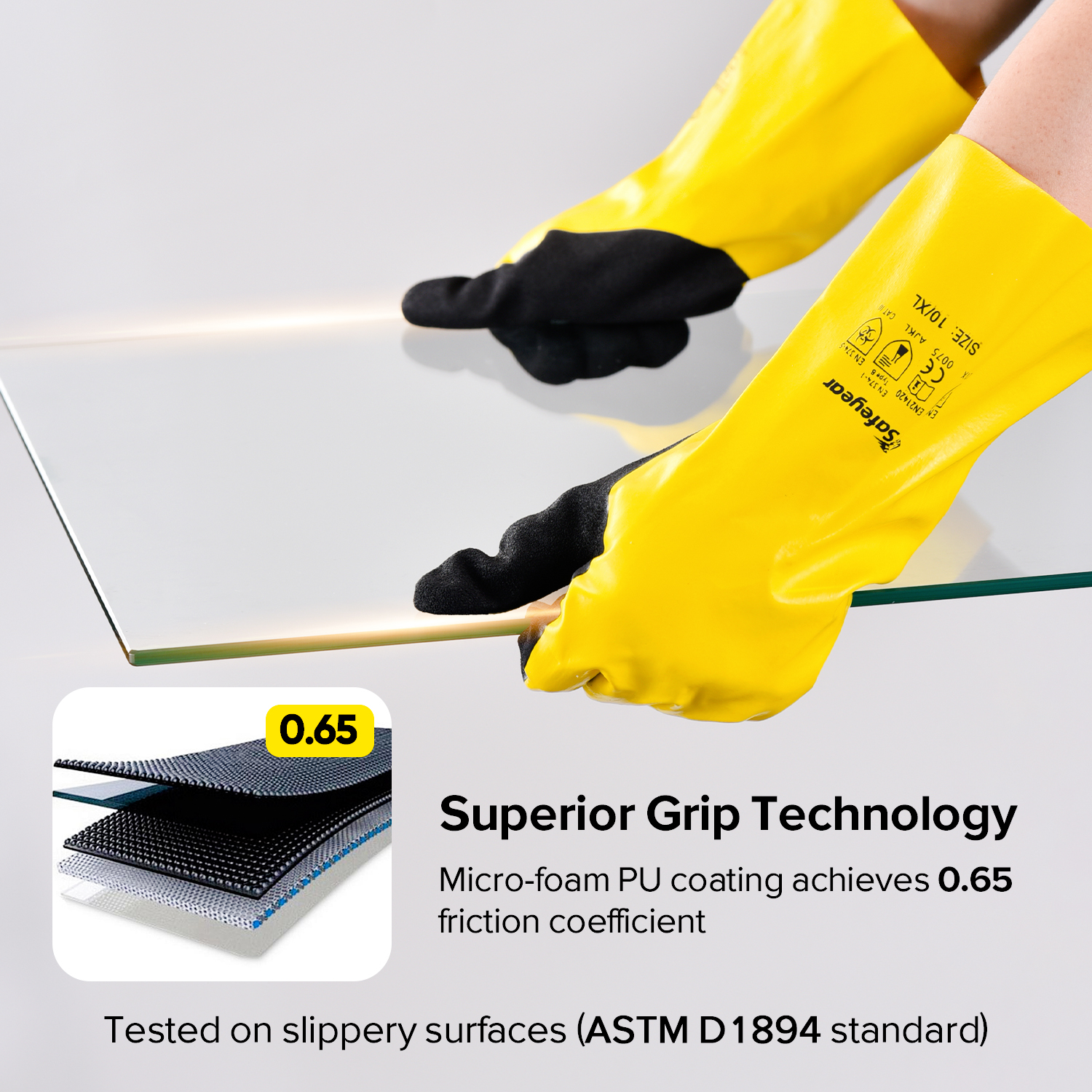 Химически и маслостойкие рабочие перчатки NSL1868 Желтые