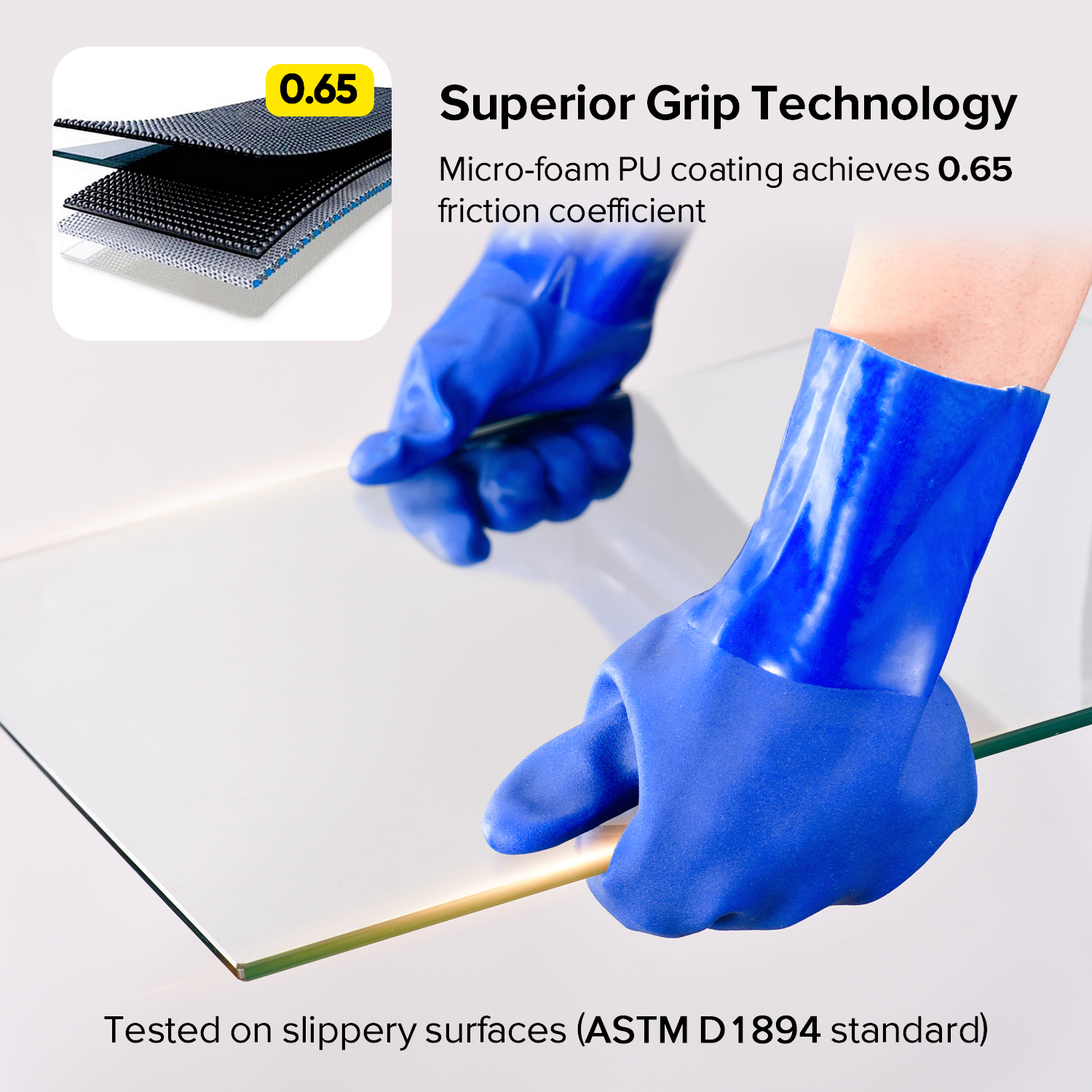 Химически и маслостойкие рабочие перчатки GSP0211 Синие