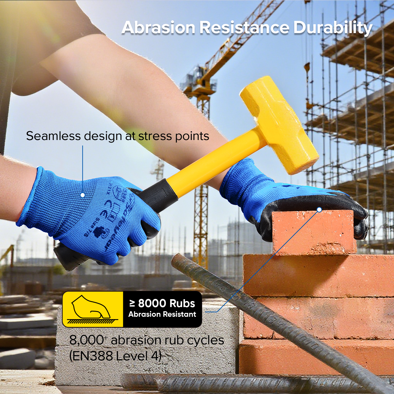 EN 388 3121X Защитные перчатки для сборки и складских операций N1552 Guarder Max Blue