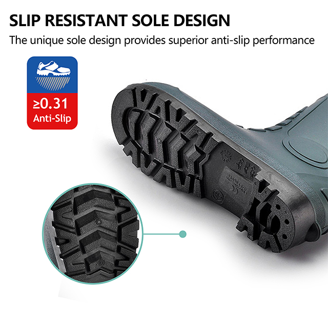 ПВХ-жвачка дождя сапоги W-6038 Зеленый