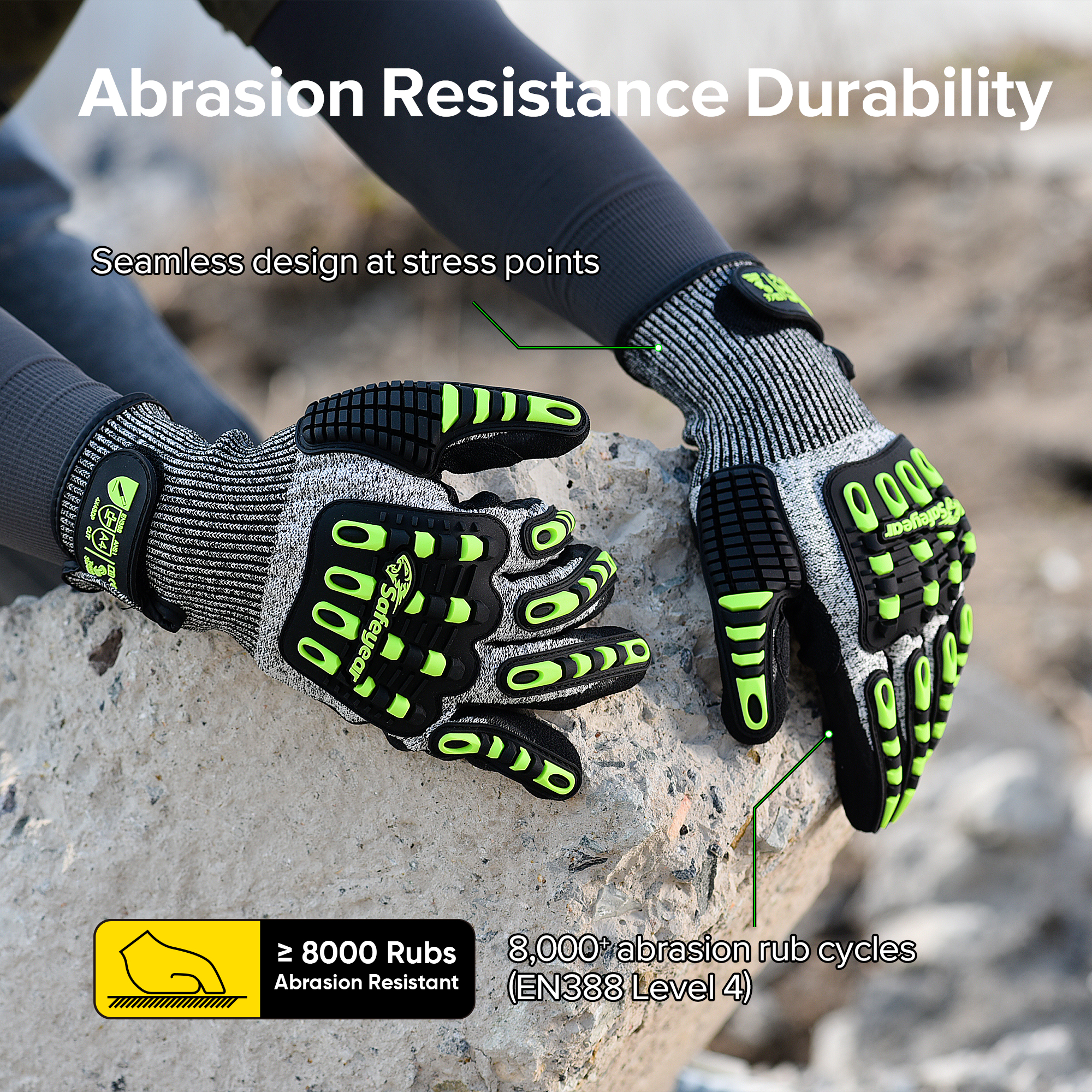 Gloves HDPE Cut Gloves защищающие перчатки TPR9004 Green