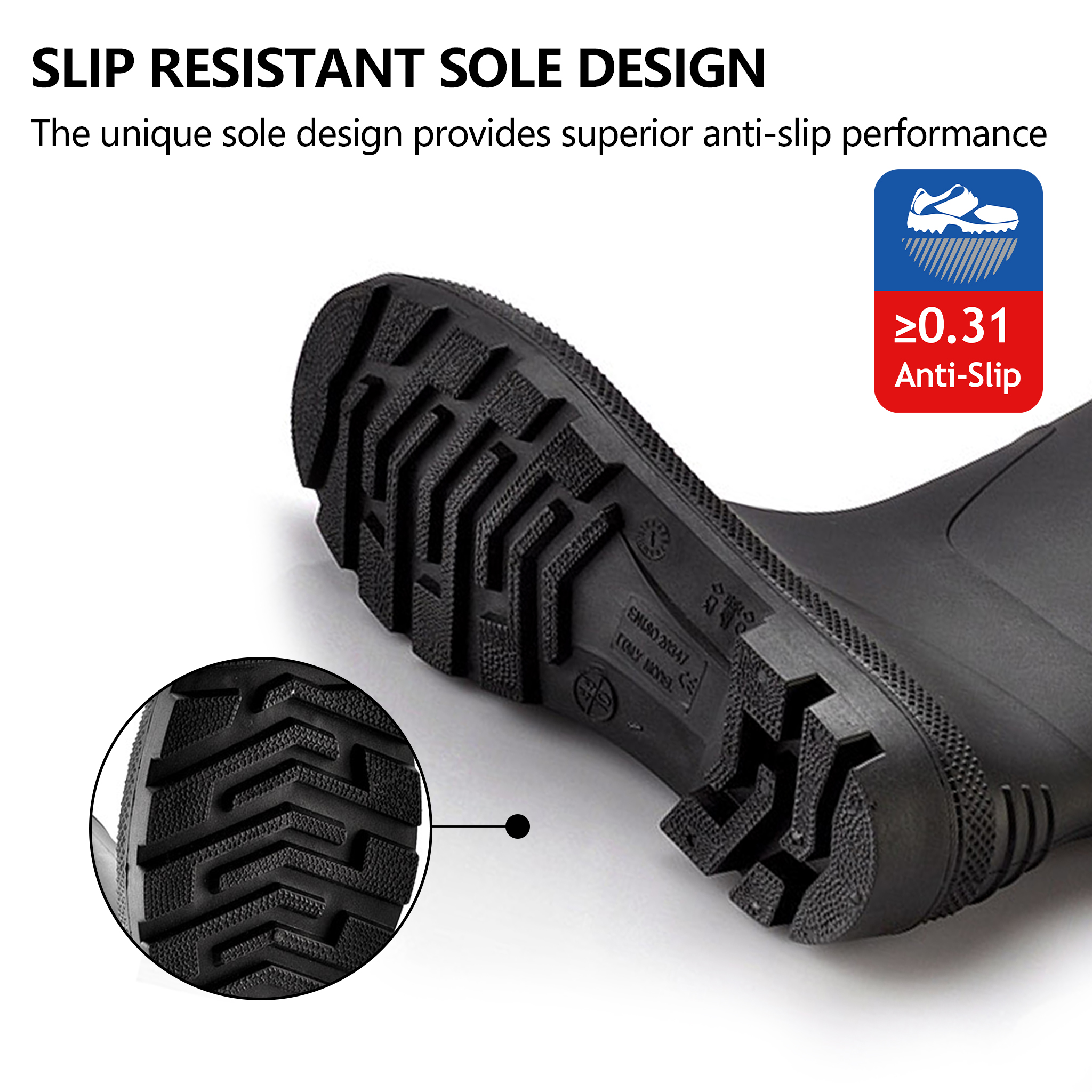 Профессиональные резиновые сапоги — водонепроницаемые рабочие резиновые сапоги из ПВХ для промышленного и складского использования.