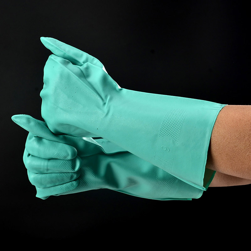 Химически стойкие рабочие перчатки FL-0056 Зеленые