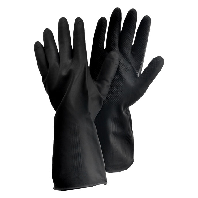 Маслостойкие и химически стойкие рабочие перчатки FL-0056, черные