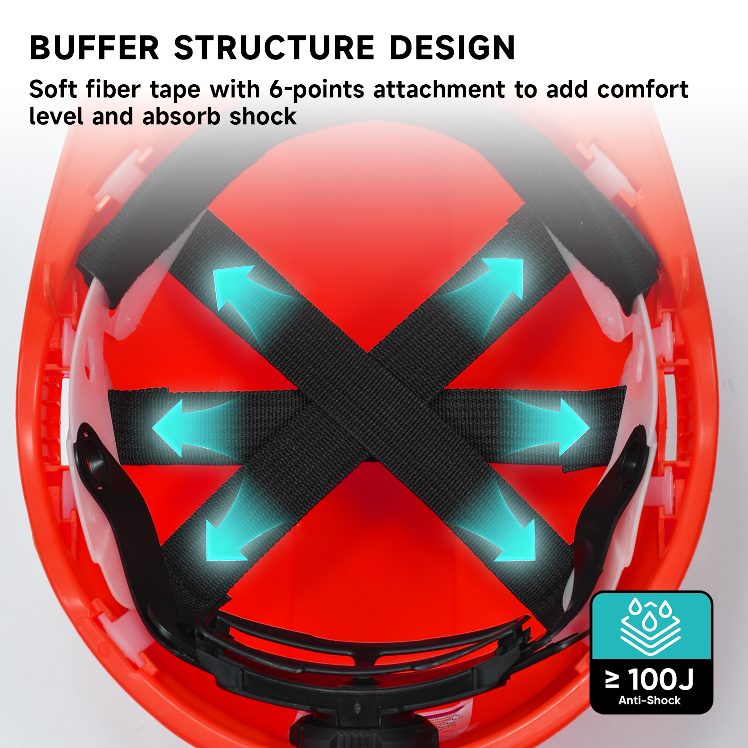 Красный строительный шлем W-002 