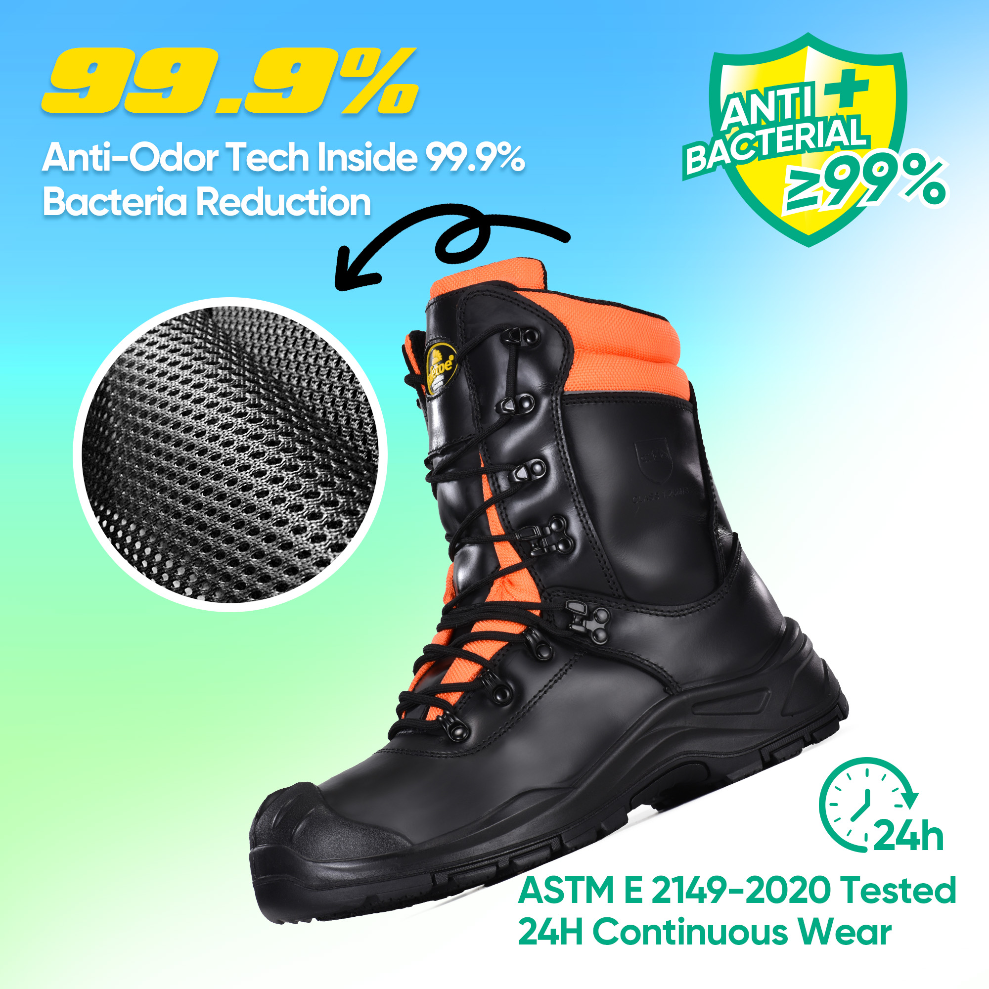 Сверхмощные бензопионные рабочие сапоги LMZ9051088 