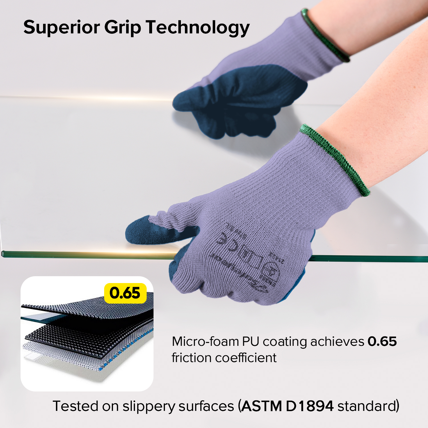 Защитные рабочие перчатки с латексным покрытием LY-3013 Фиолетовые