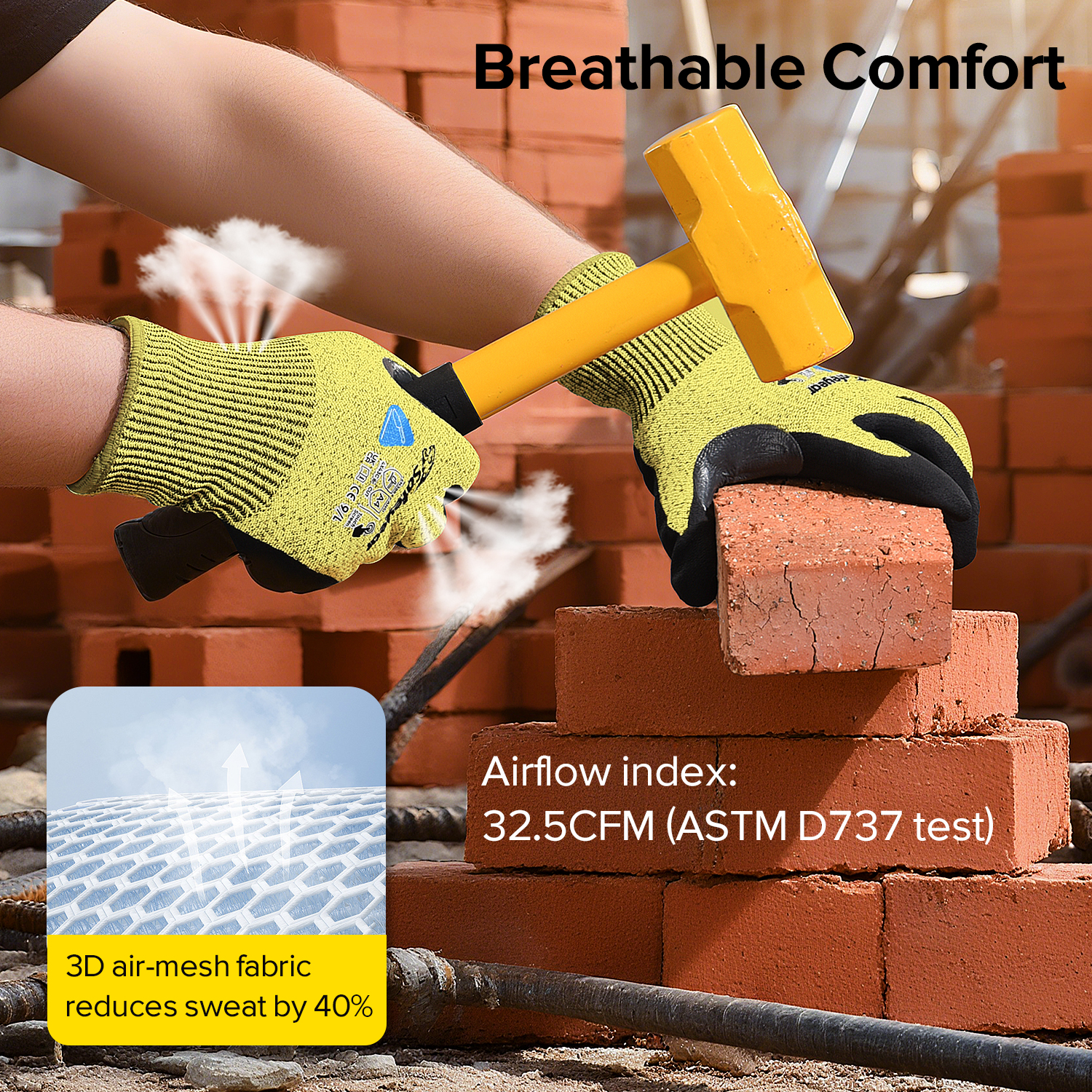 Устойчивые к порезам защитные рабочие перчатки PD8045 Желтые