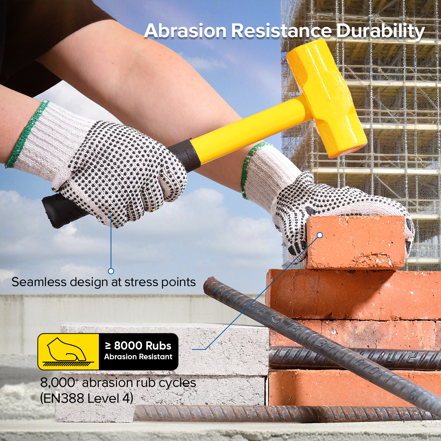 Защитные рабочие перчатки из ПВХ с точками FL-7259